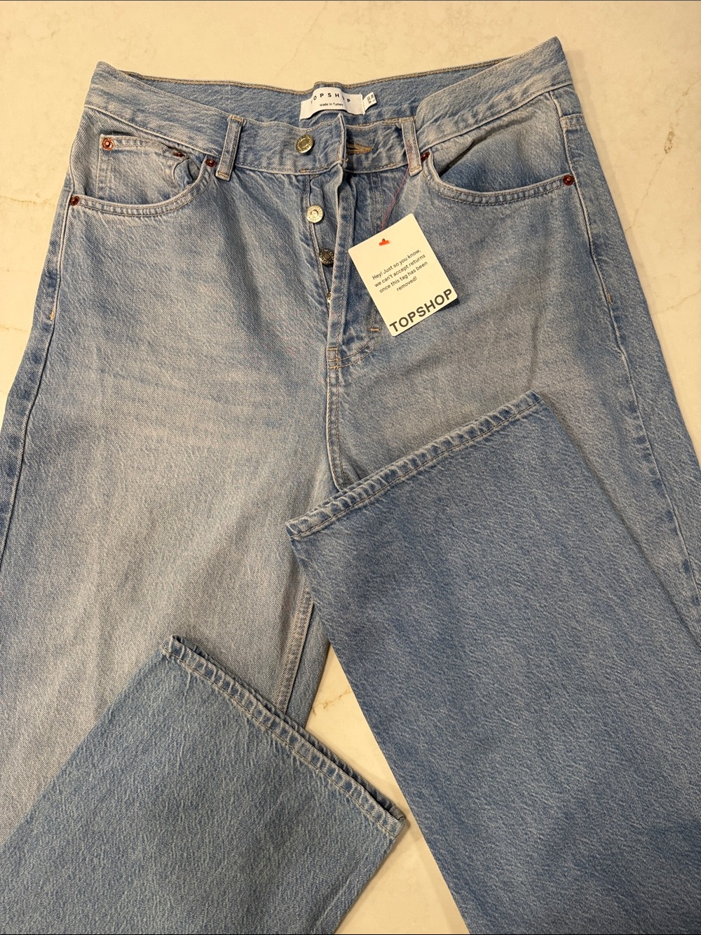 TOPSHOP Light Wash Straight Leg Jeans